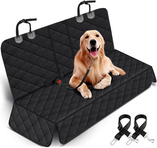 Premium Waterproof Dog Car Seat Cover - Durable Rear Seat Protector for Cars, SUVs & Trucks (53" Width) - Fits Middle Armrest - Black